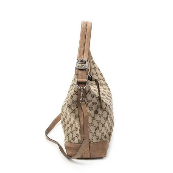 Gucci Brown Beige GG Canvas Shoulder Bag - Picture 4 of 10
